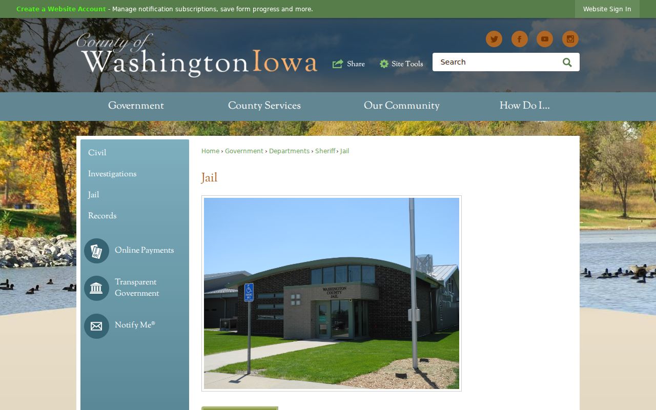 Washington County bench warrant jail logistics page