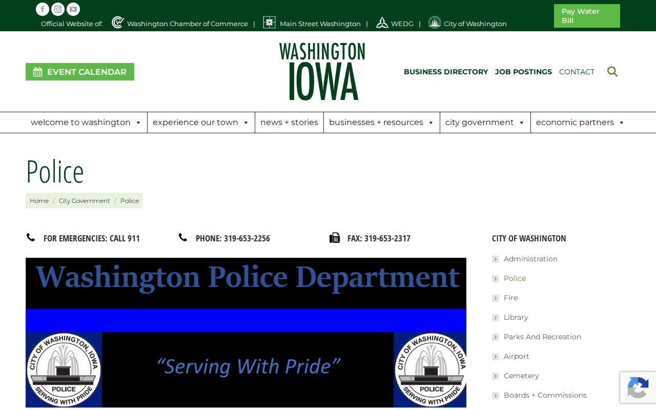Washington warrant search police department contact source